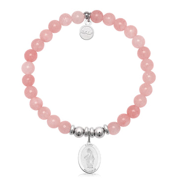HELP Collection: Mother Mary Charm with Pink Jade Charity Bracelet